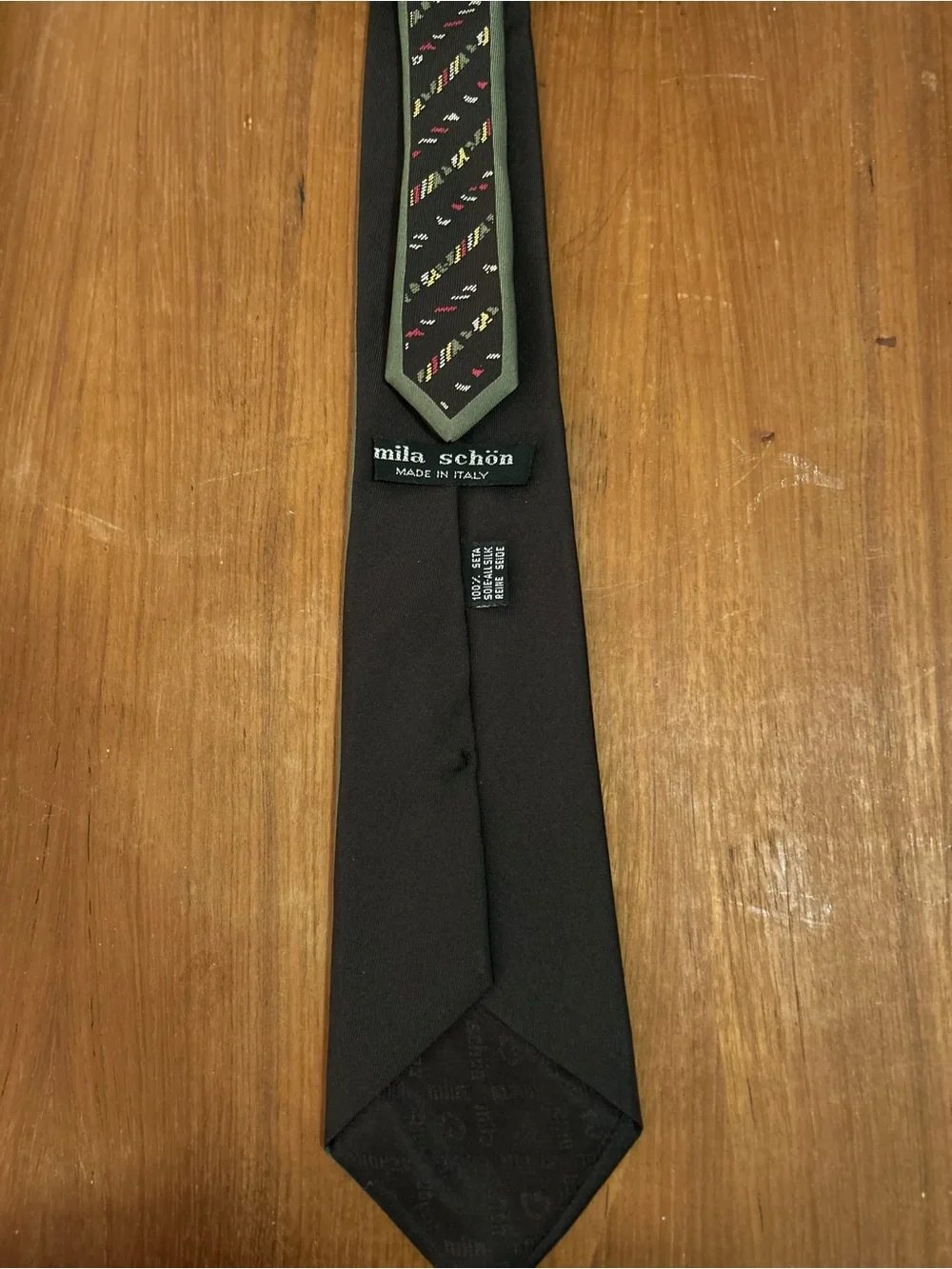 Classic & Retro Mila Schon 100% Silk Italian Designer Geometric Tie